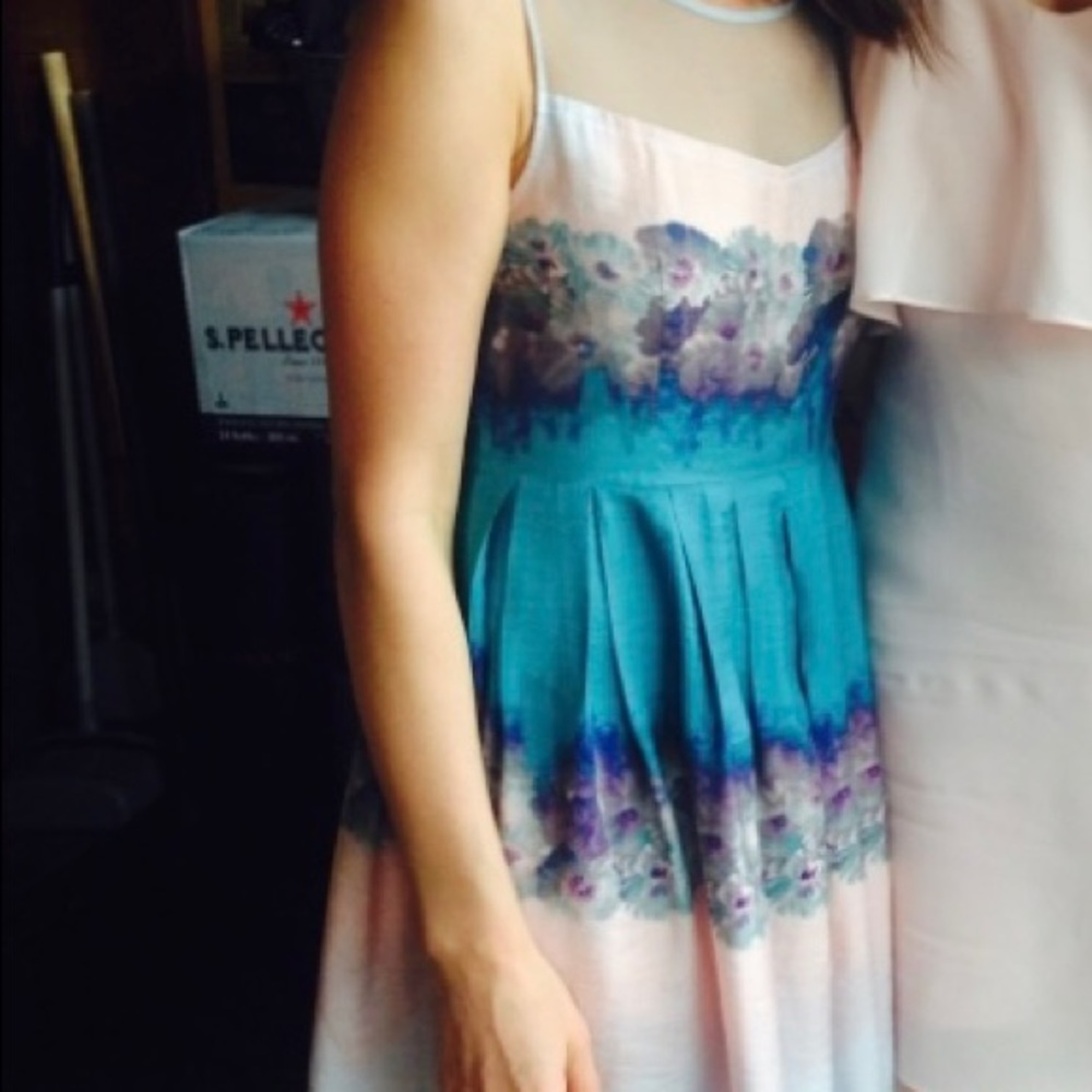 Anthropologie dress with illusion top and back